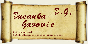 Dušanka Gavović vizit kartica